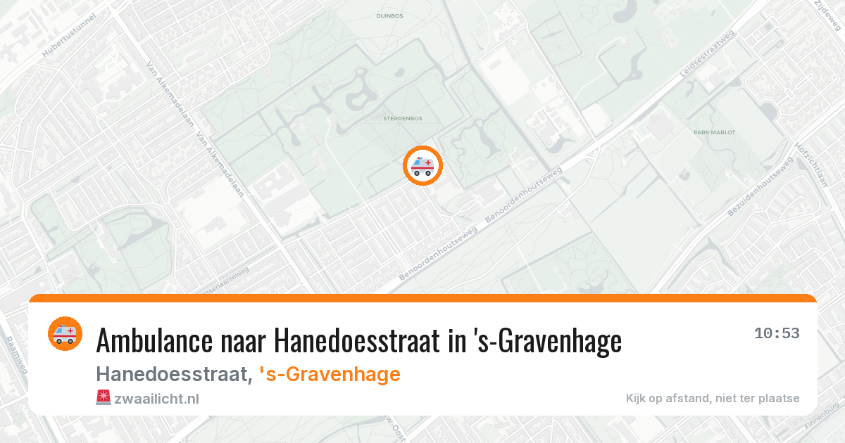 Ambulance naar Hanedoesstraat in 's-Gravenhage — 12 jul 2026