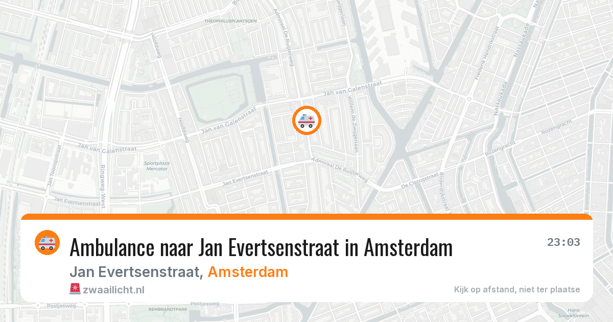 Ambulance naar Jan Evertsenstraat in Amsterdam — 26 mrt 2026