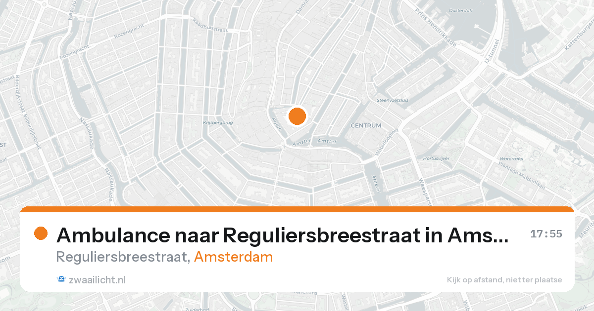 Ambulance naar Reguliersbreestraat in Amsterdam — 17 aug 2026