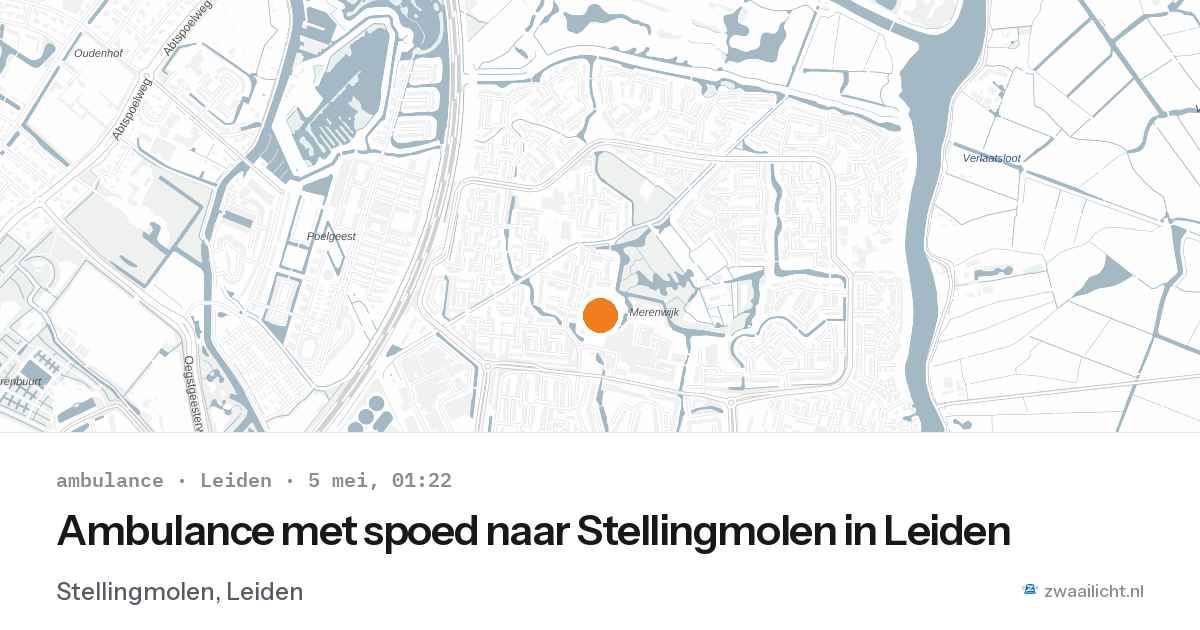 Ambulance met spoed naar Stellingmolen in Leiden — 4 mei 2026