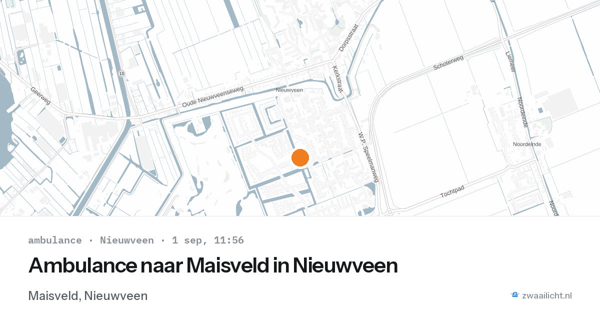Ambulance naar Maisveld in Nieuwveen — 1 sep 2026
