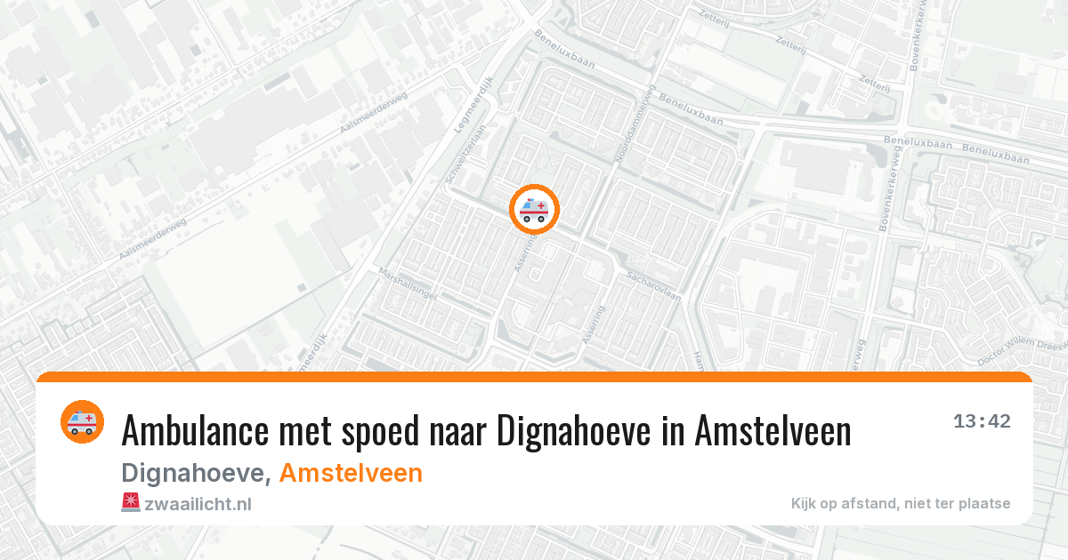 Ambulance met spoed naar Dignahoeve in Amstelveen — 6 jul 2026