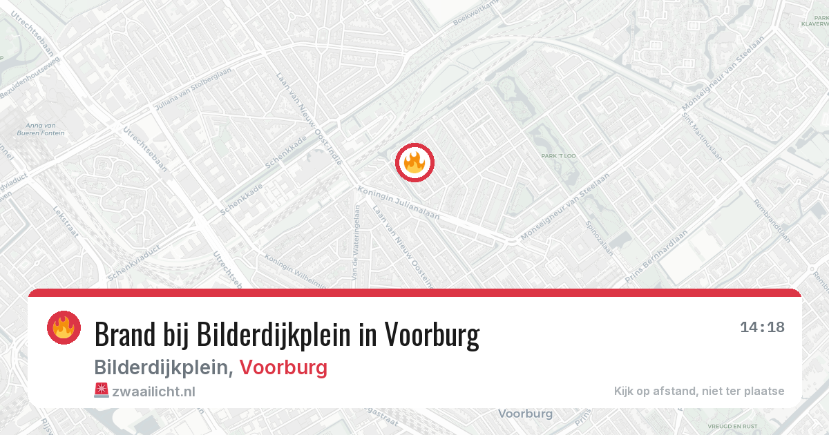 Brand bij Bilderdijkplein in Voorburg — 15 mei 2026