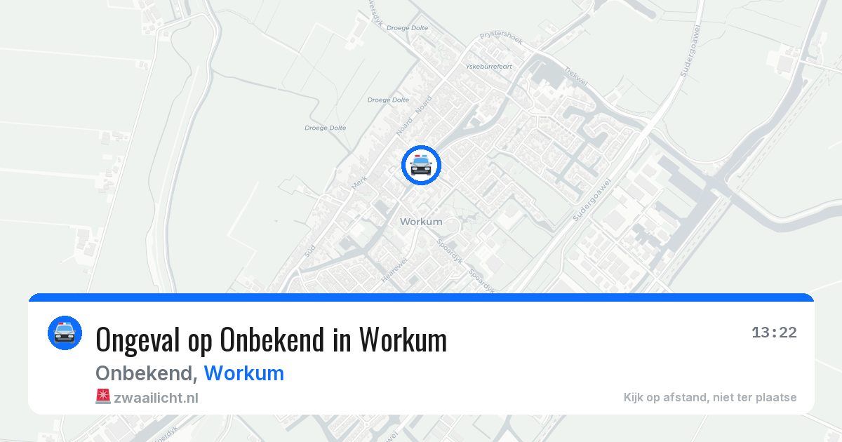 Ongeval op Onbekend in Workum — 22 jun 2026