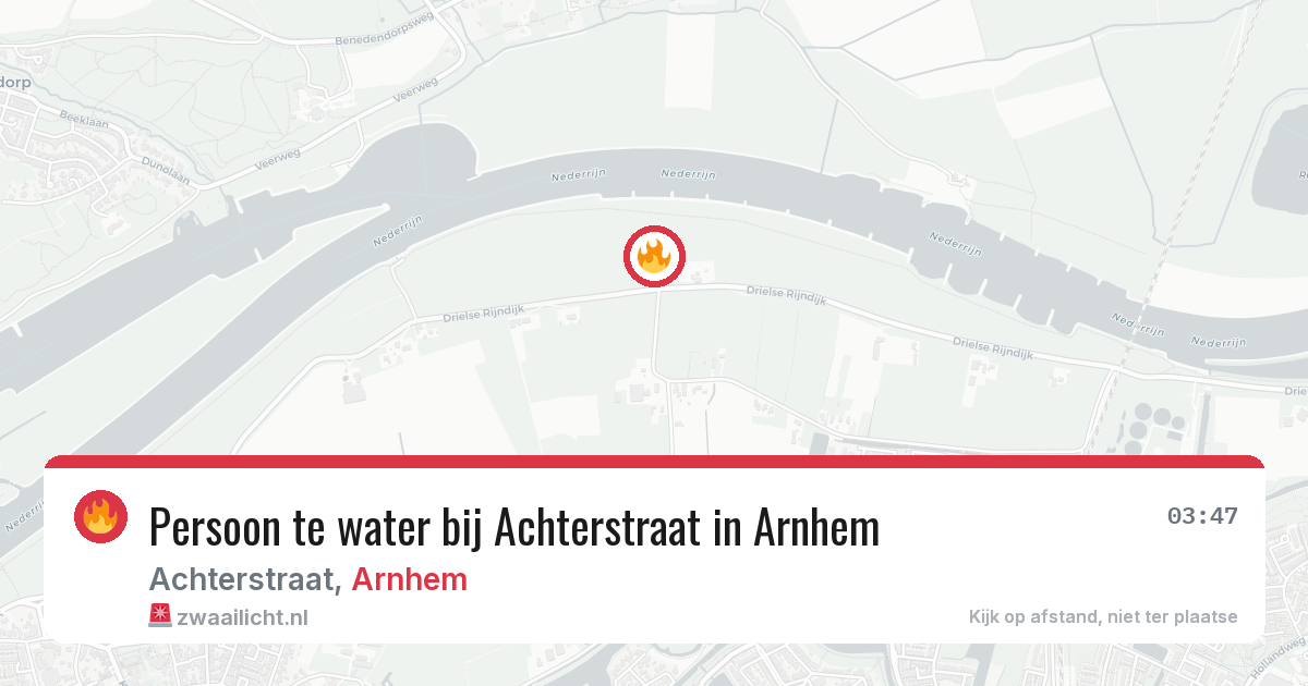 Persoon te water bij Achterstraat in Arnhem — 26 jun 2026