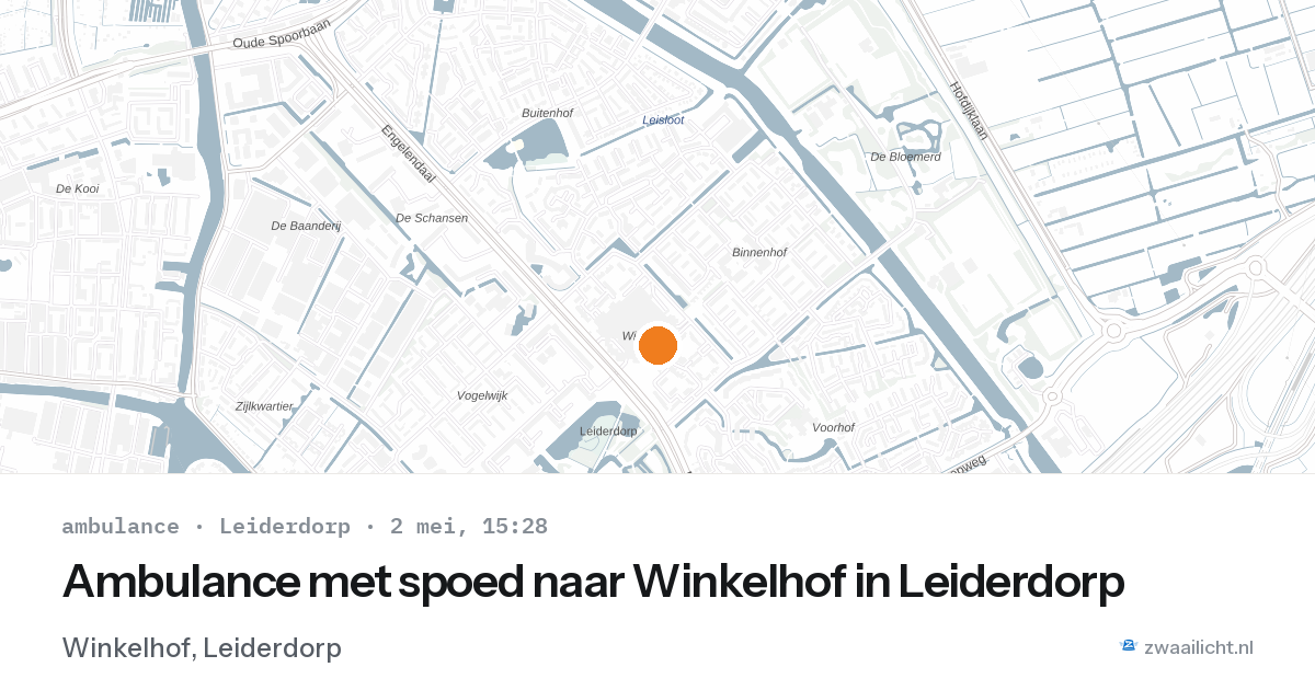 Ambulance met spoed naar Winkelhof in Leiderdorp — 2 mei 2026