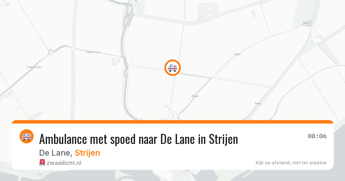 Ambulance met spoed naar De Lane in Strijen — 16 jun 2026
