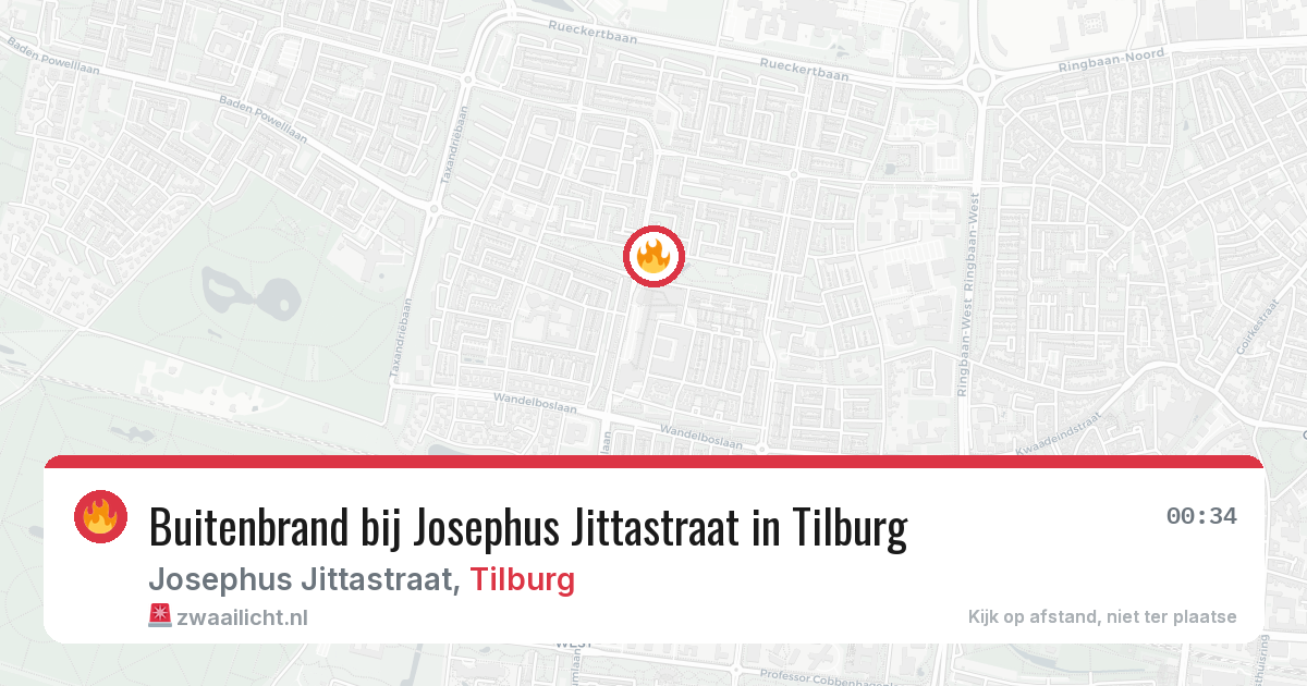 Buitenbrand bij Josephus Jittastraat in Tilburg — 4 jul 2026