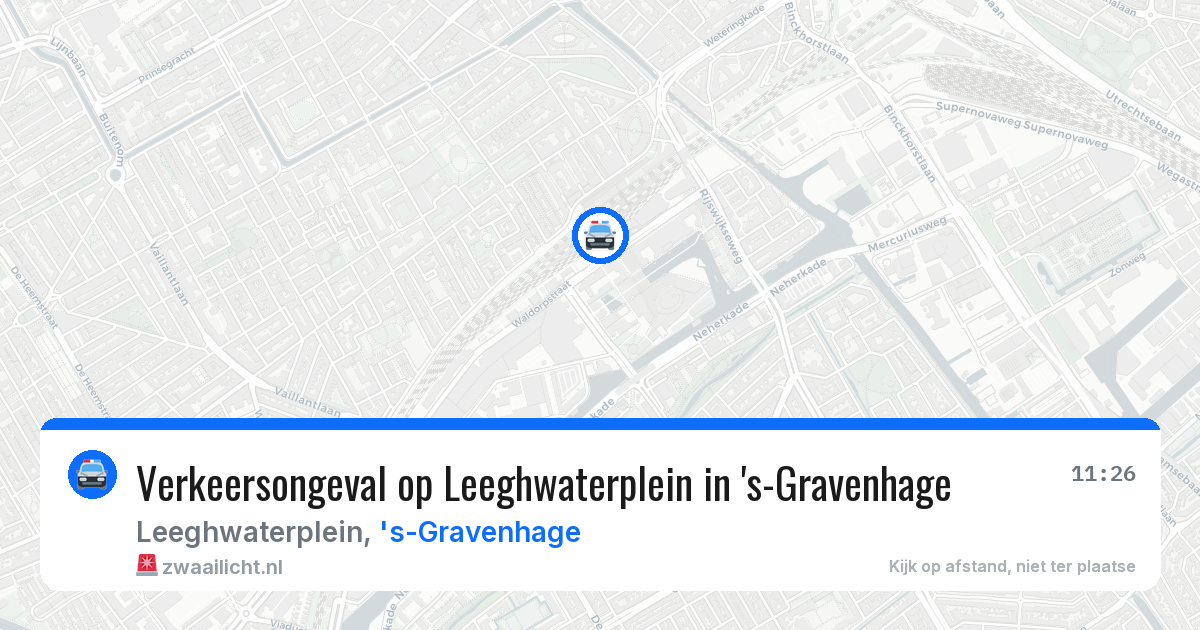 Verkeersongeval op Leeghwaterplein in 's-Gravenhage — 29 jan 2026