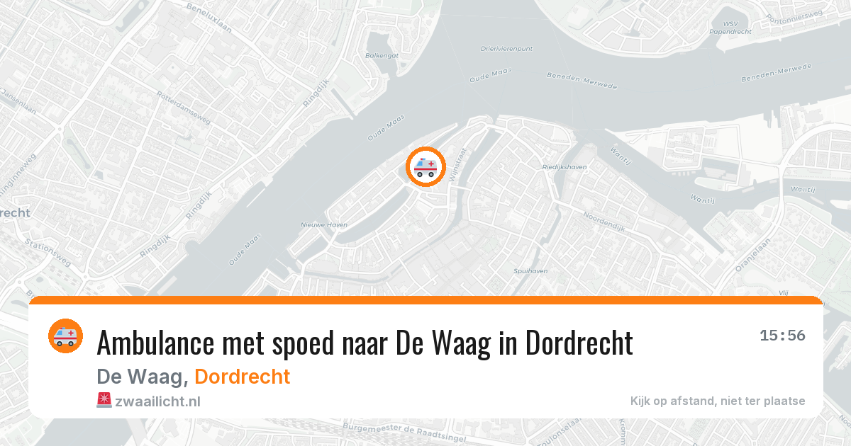 Ambulance met spoed naar De Waag in Dordrecht — 18 mei 2026