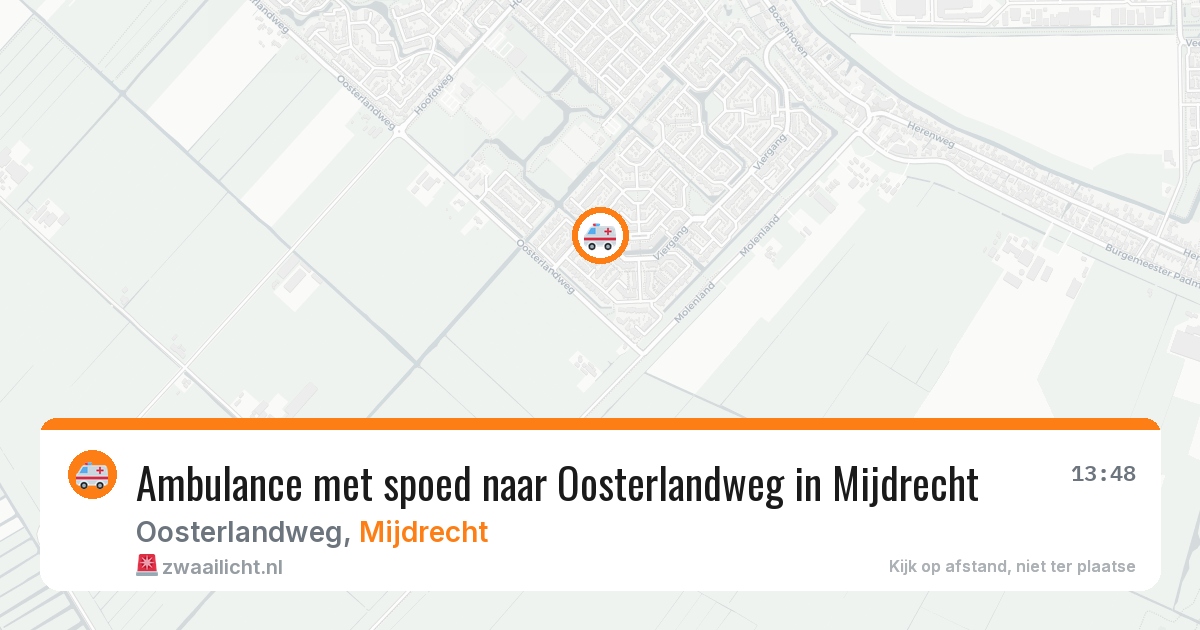 Ambulance met spoed naar Oosterlandweg in Mijdrecht — 30 jul 2026
