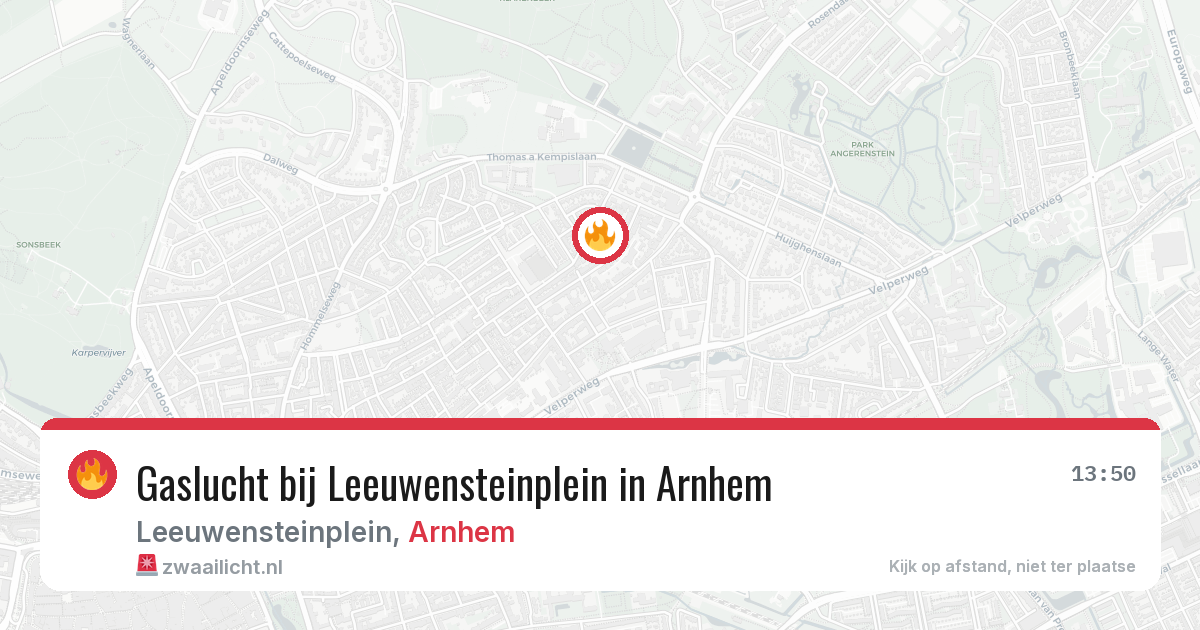 Gaslucht bij Leeuwensteinplein in Arnhem — 8 jun 2026