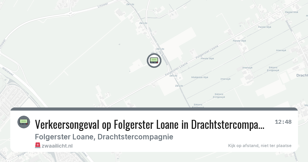 Verkeersongeval op Folgerster Loane in Drachtstercompagnie — 11 jul 2026