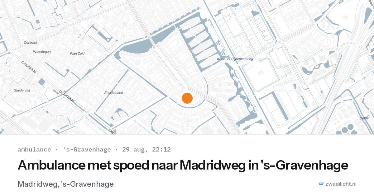 Ambulance met spoed naar Madridweg in 's-Gravenhage — 29 aug 2026
