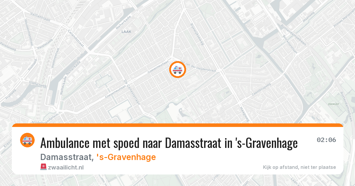 Ambulance met spoed naar Damasstraat in 's-Gravenhage — 6 jul 2026