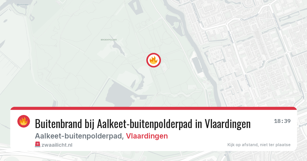 Buitenbrand bij Aalkeet-buitenpolderpad in Vlaardingen — 23 jul 2026