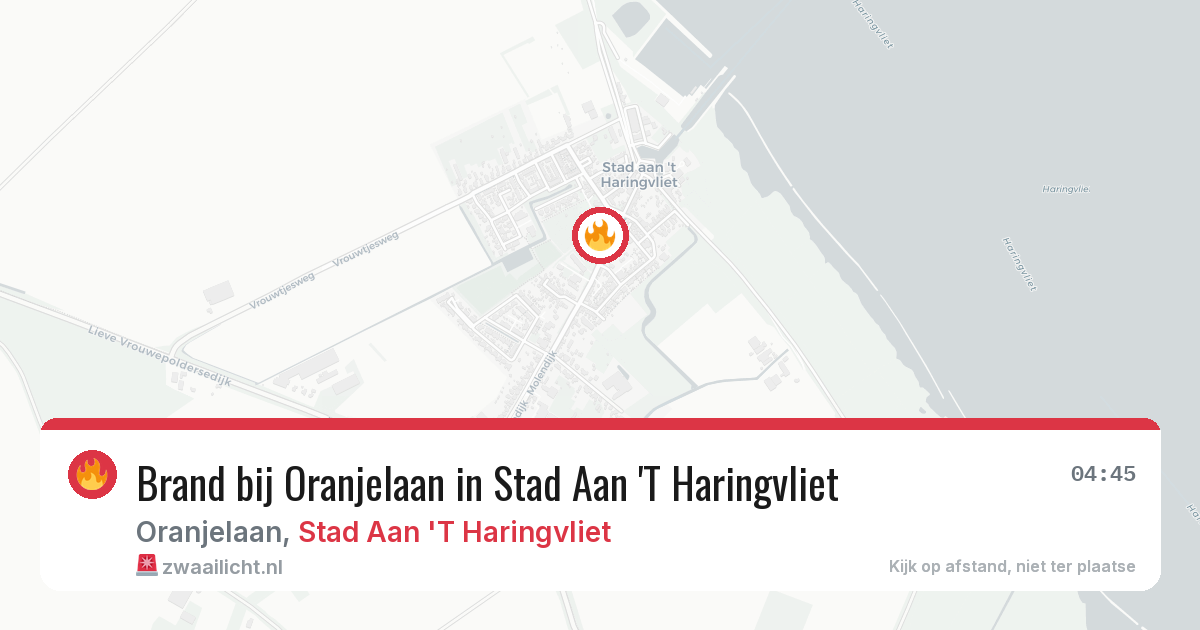 Brand bij Oranjelaan in Stad Aan 'T Haringvliet — 25 jul 2026