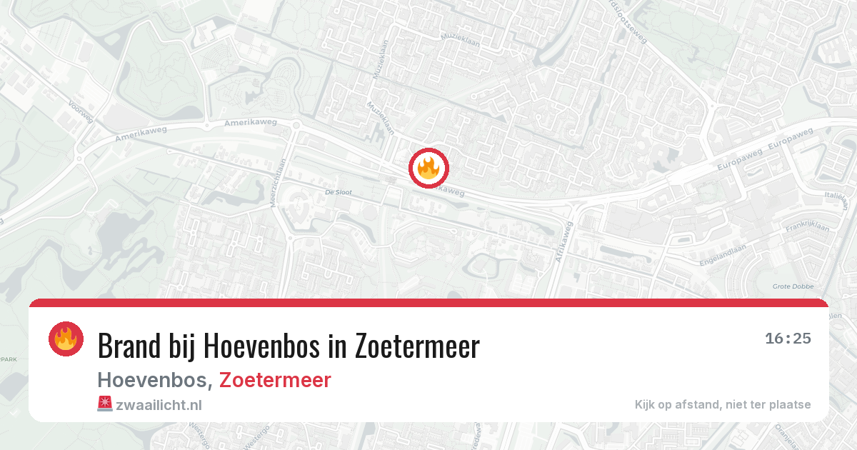 Brand bij Hoevenbos in Zoetermeer — 15 mei 2026