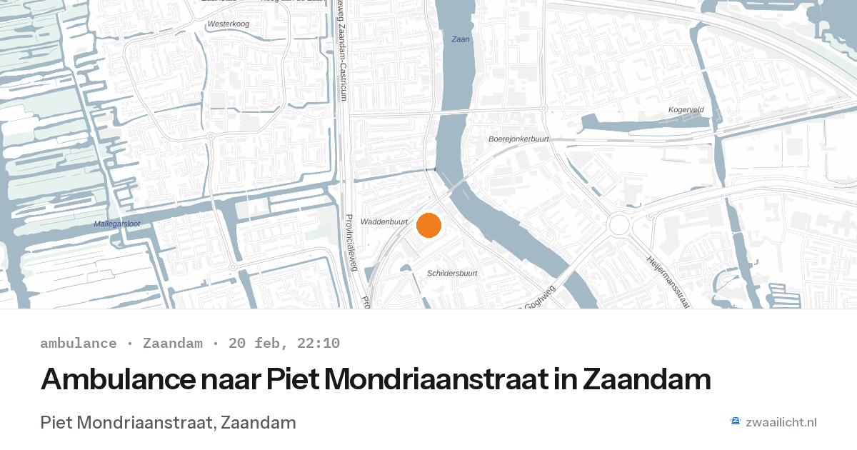 Ambulance naar Piet Mondriaanstraat in Zaandam — 20 feb 2026