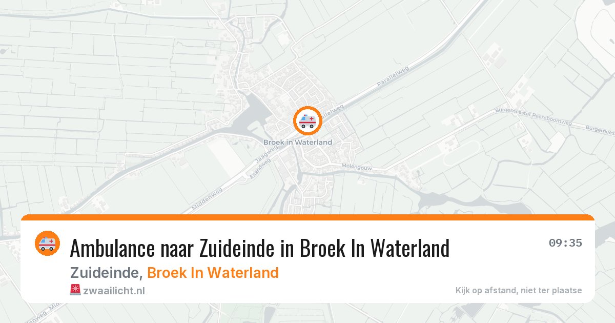 Ambulance naar Zuideinde in Broek In Waterland — 9 aug 2026