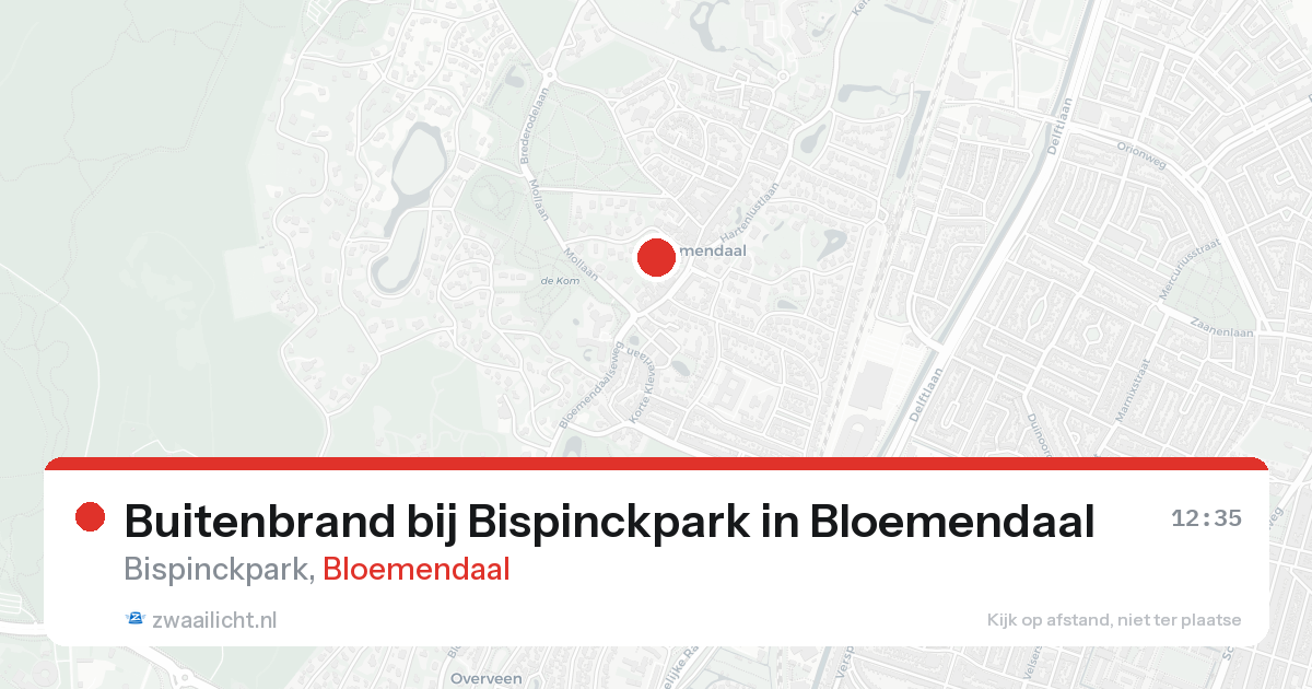 Buitenbrand bij Bispinckpark in Bloemendaal — 18 aug 2026