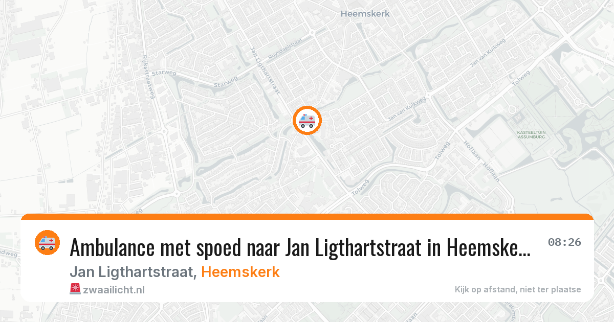 Ambulance met spoed naar Jan Ligthartstraat in Heemskerk — 11 apr 2026