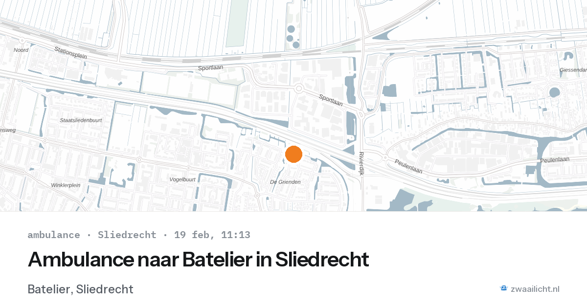 Ambulance naar Batelier in Sliedrecht — 19 feb 2026
