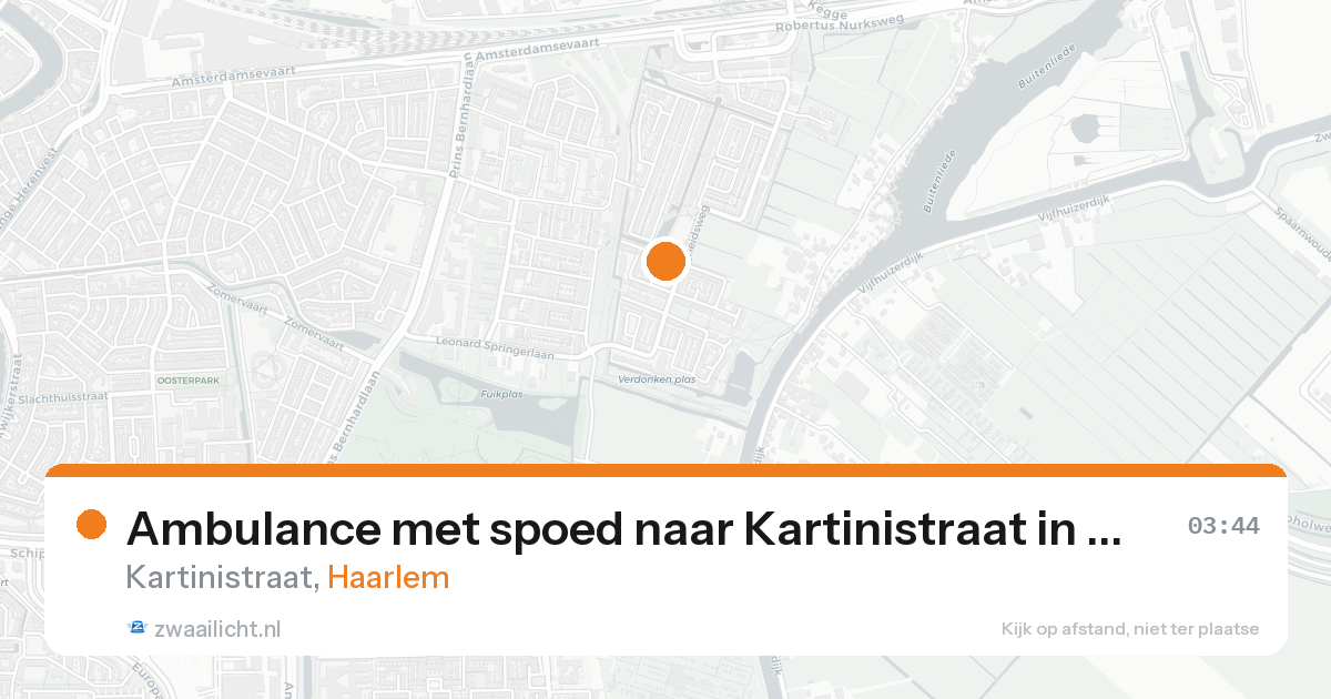 Ambulance met spoed naar Kartinistraat in Haarlem — 18 aug 2026