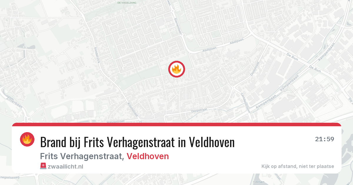 Brand bij Frits Verhagenstraat in Veldhoven — 6 aug 2026