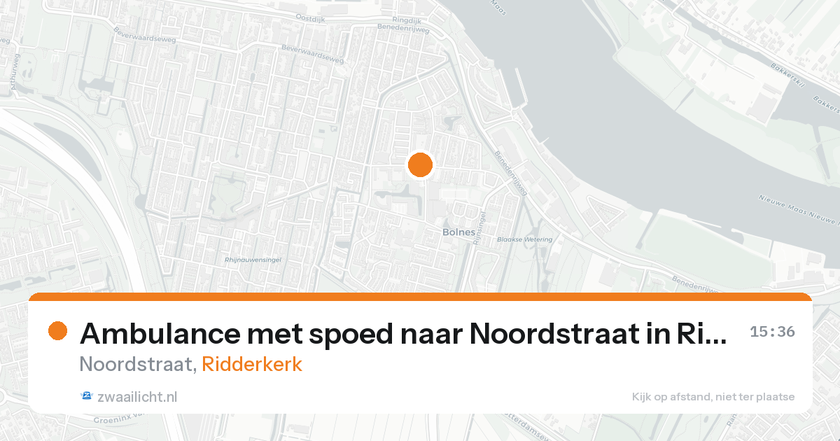 Ambulance met spoed naar Noordstraat in Ridderkerk — 25 aug 2026