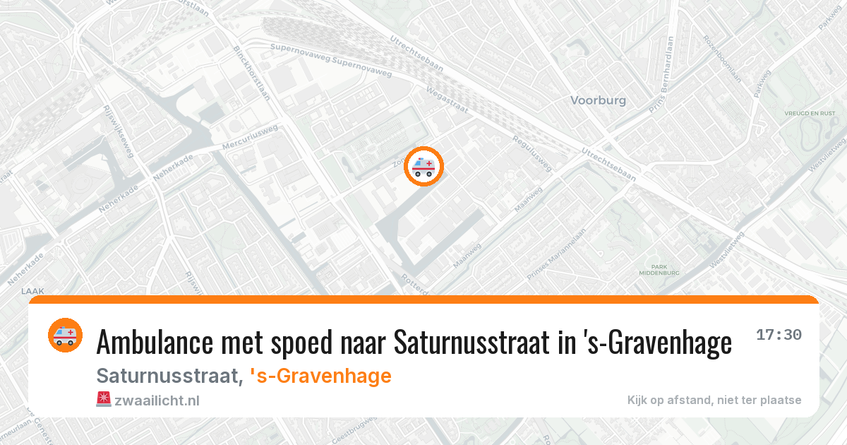 Ambulance met spoed naar Saturnusstraat in 's-Gravenhage — 15 apr 2026
