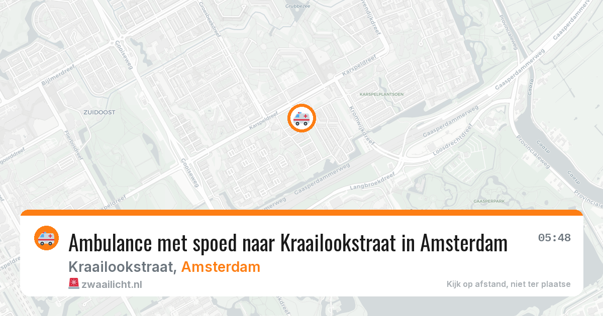 Ambulance met spoed naar Kraailookstraat in Amsterdam — 1 jul 2026