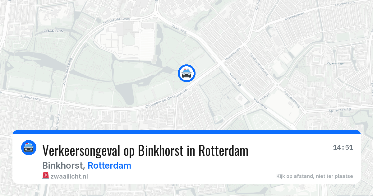 Verkeersongeval op Binkhorst in Rotterdam — 27 apr 2026