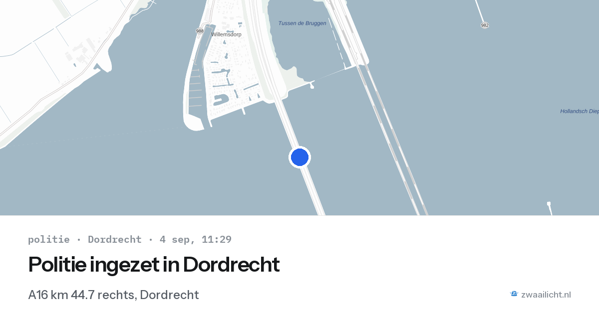 Politie ingezet in Dordrecht — 4 sep 2026 | 🚨 Zwaailicht.nl