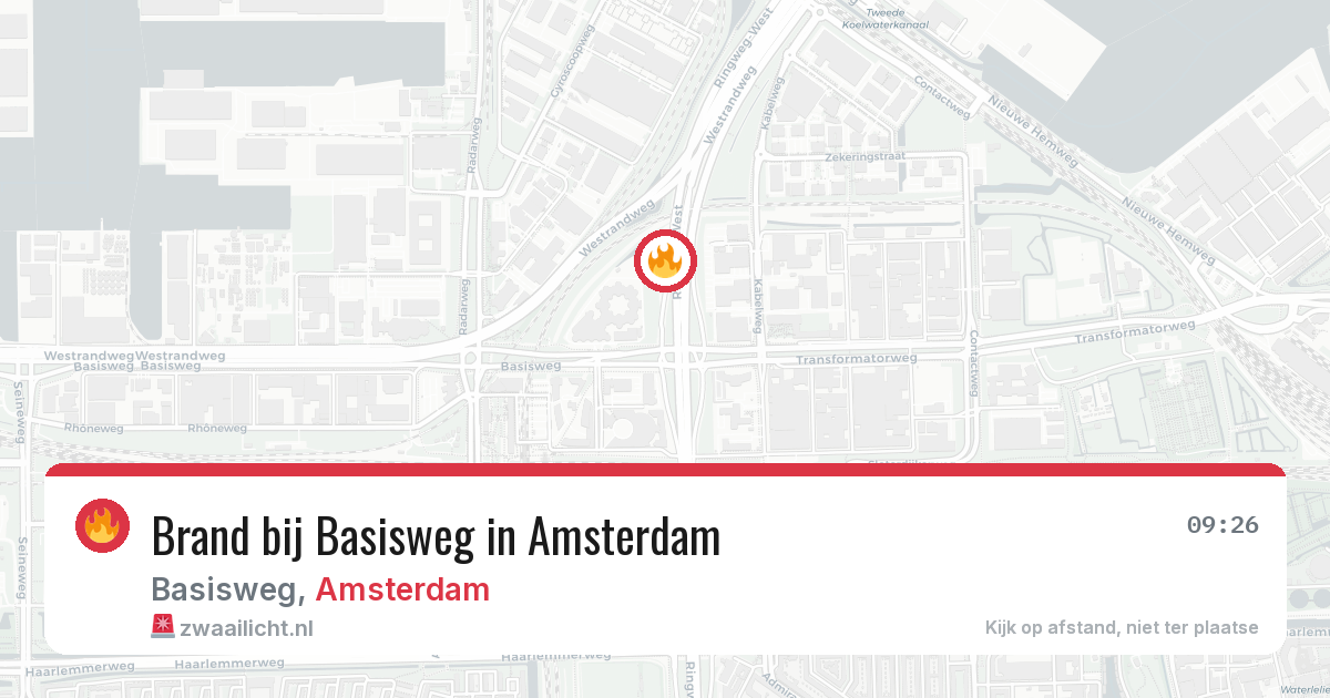 Brand bij Basisweg in Amsterdam — 24 jun 2026