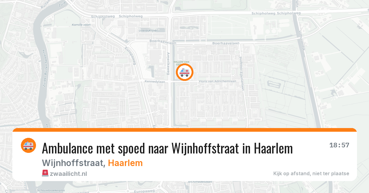Ambulance met spoed naar Wijnhoffstraat in Haarlem — 3 jun 2026