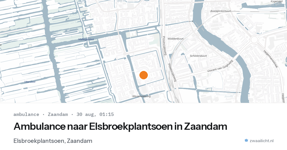 Ambulance naar Elsbroekplantsoen in Zaandam — 29 aug 2026