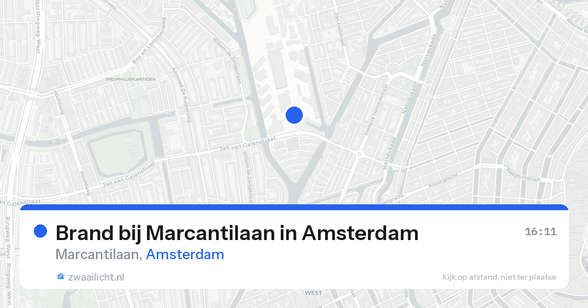Brand bij Marcantilaan in Amsterdam — 15 aug 2026