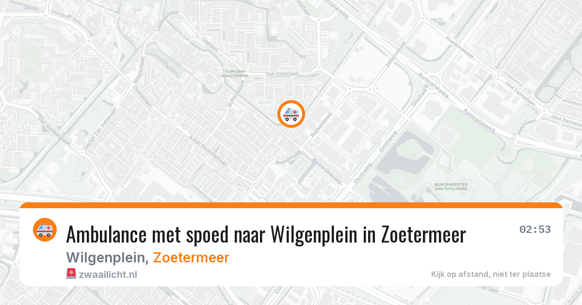 Ambulance met spoed naar Wilgenplein in Zoetermeer — 10 aug 2026