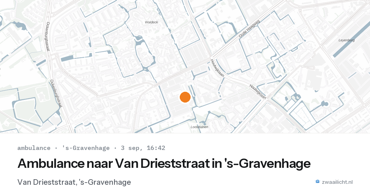 Ambulance naar Van Drieststraat in 's-Gravenhage — 3 sep 2026