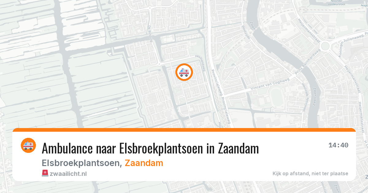 Ambulance naar Elsbroekplantsoen in Zaandam — 1 aug 2026