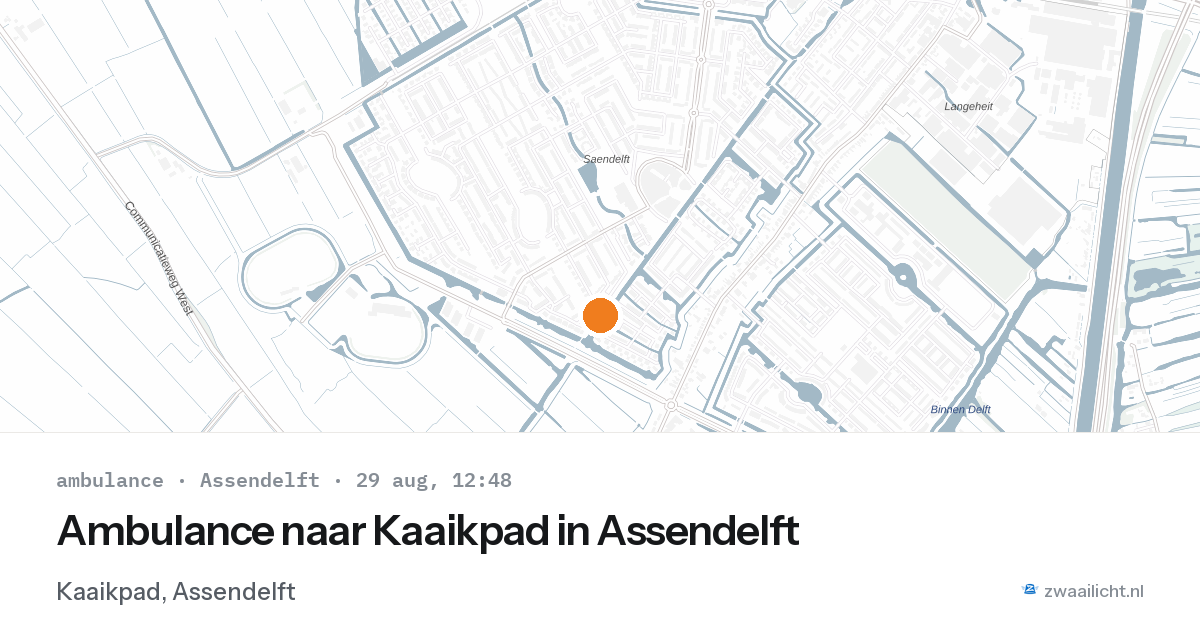 Ambulance naar Kaaikpad in Assendelft — 29 aug 2026