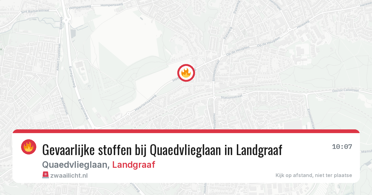 Gevaarlijke stoffen bij Quaedvlieglaan in Landgraaf — 20 apr 2026