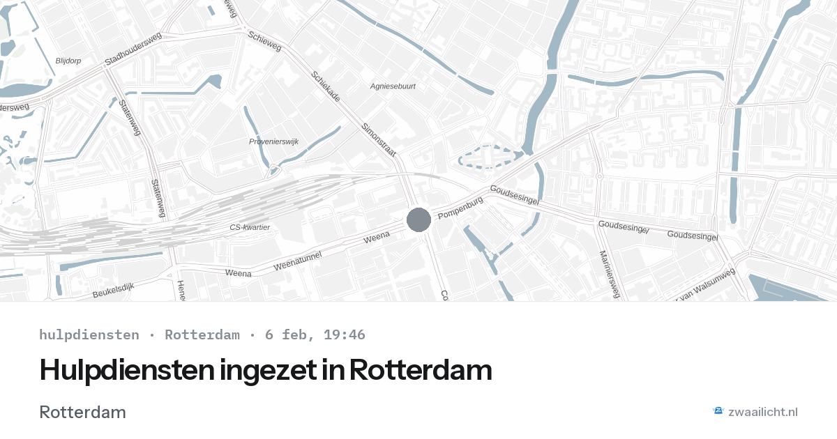 Hulpdiensten ingezet in Rotterdam — 6 feb 2026 | 🚨 Zwaailicht.nl