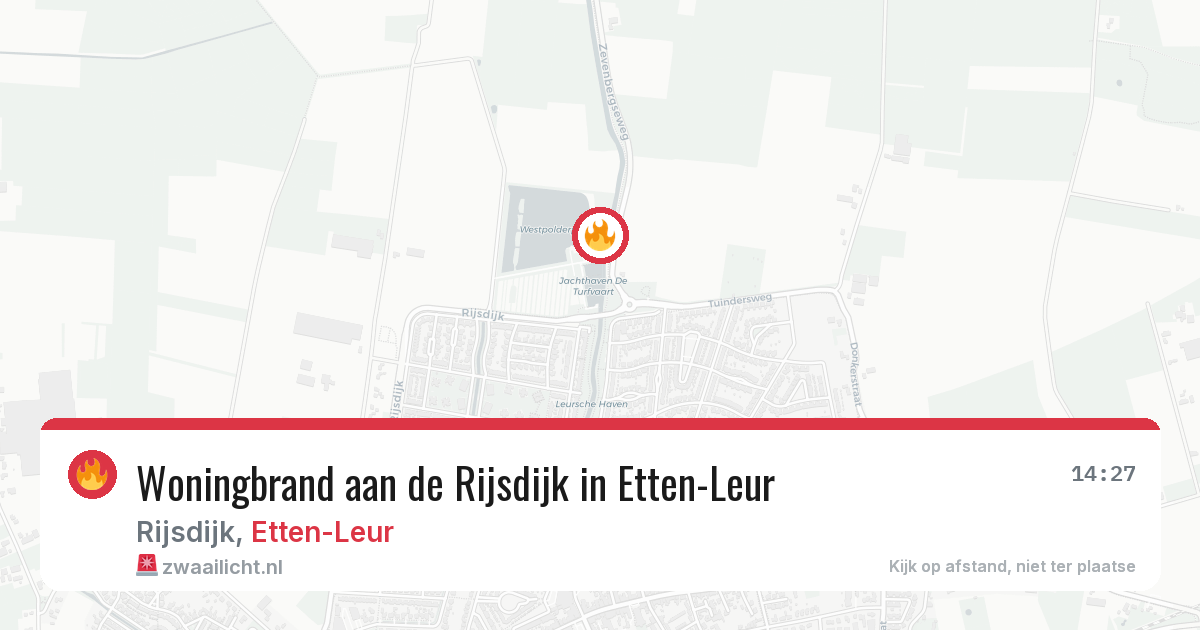 Woningbrand aan de Rijsdijk in Etten-Leur — 28 jun 2026