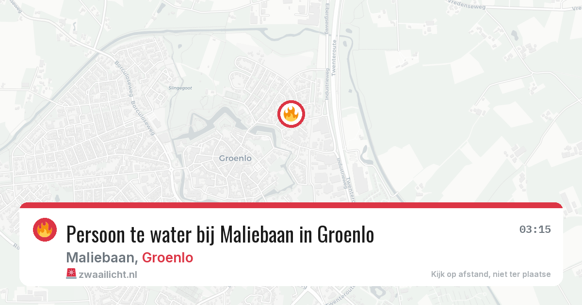 Persoon te water bij Maliebaan in Groenlo — 12 apr 2026