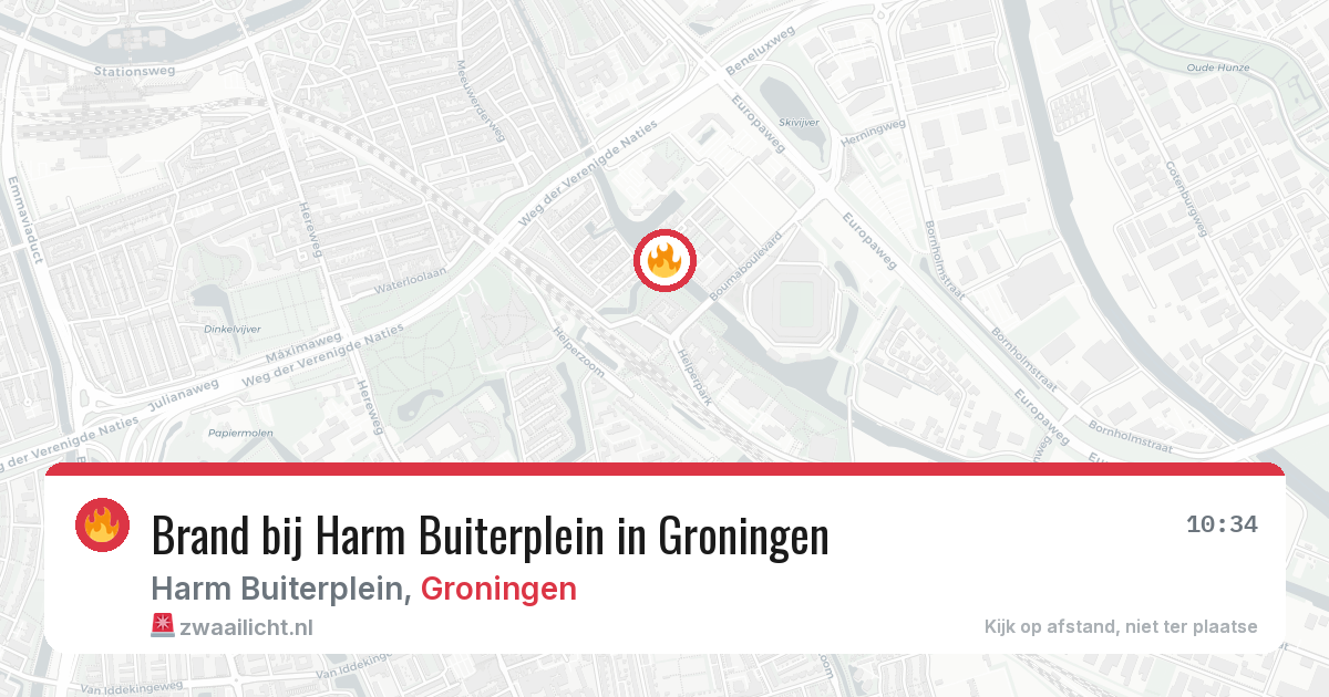 Brand bij Harm Buiterplein in Groningen — 10 aug 2026