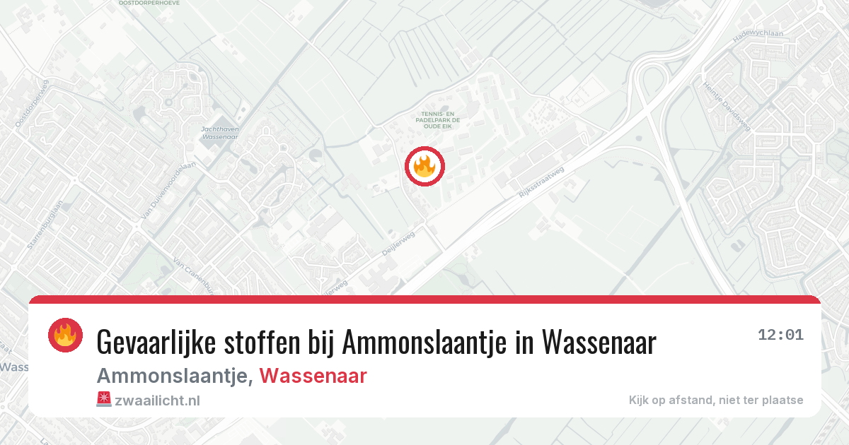Gevaarlijke stoffen bij Ammonslaantje in Wassenaar — 7 jul 2026