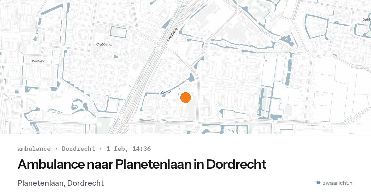 Ambulance naar Planetenlaan in Dordrecht — 1 feb 2026