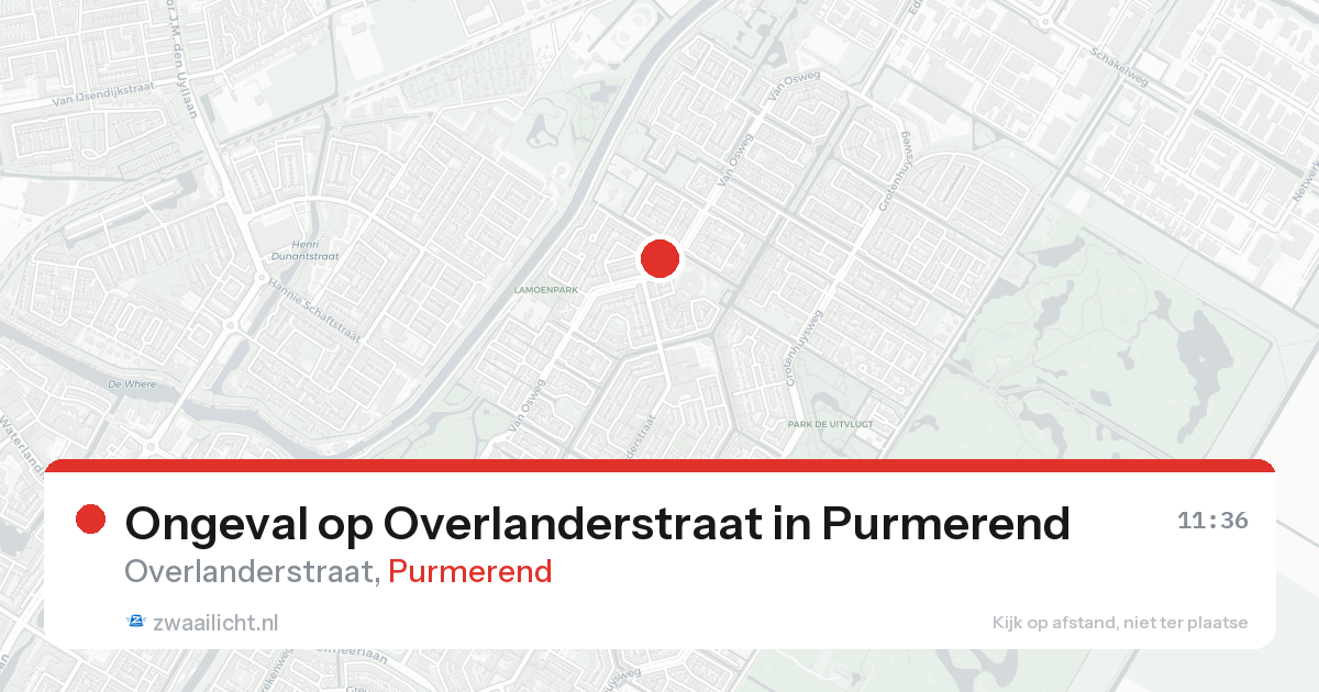 Ongeval op Overlanderstraat in Purmerend — 19 feb 2026